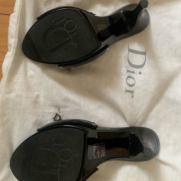 Christian Dior leather, black heeled sandal - Picture 3 of 5